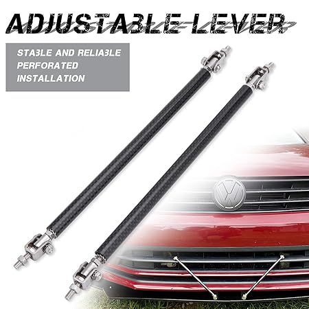 2PC Carbon Big Strut Rods for Cars 8''-11'' Automotive Replacement Bumper Lip Front Splitter Bars Adjustable diffuser Front Splitter Support Rods