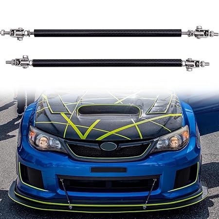 2PC Carbon Big Strut Rods for Cars 8''-11'' Automotive Replacement Bumper Lip Front Splitter Bars Adjustable diffuser Front Splitter Support Rods