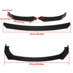 Universal JDM 3-pcs Front Bumper Splitter Car Front Lip Chin Bumper Body Kit Front Bumper Lip Splitter Drift AUTO Racing JDM Splitter Bumper Spoiler