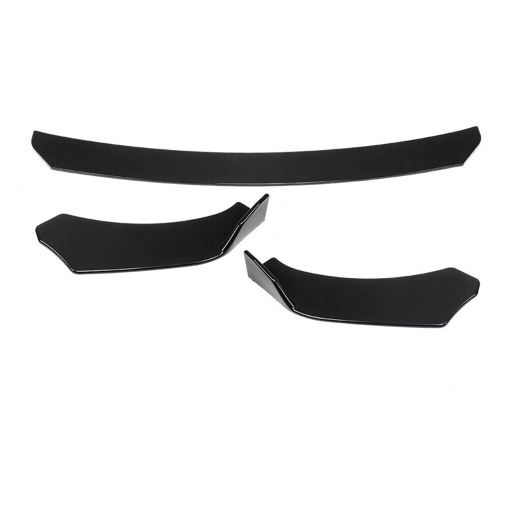 Universal JDM 3-pcs Front Bumper Splitter Car Front Lip Chin Bumper Body Kit Front Bumper Lip Splitter Drift AUTO Racing JDM Splitter Bumper Spoiler