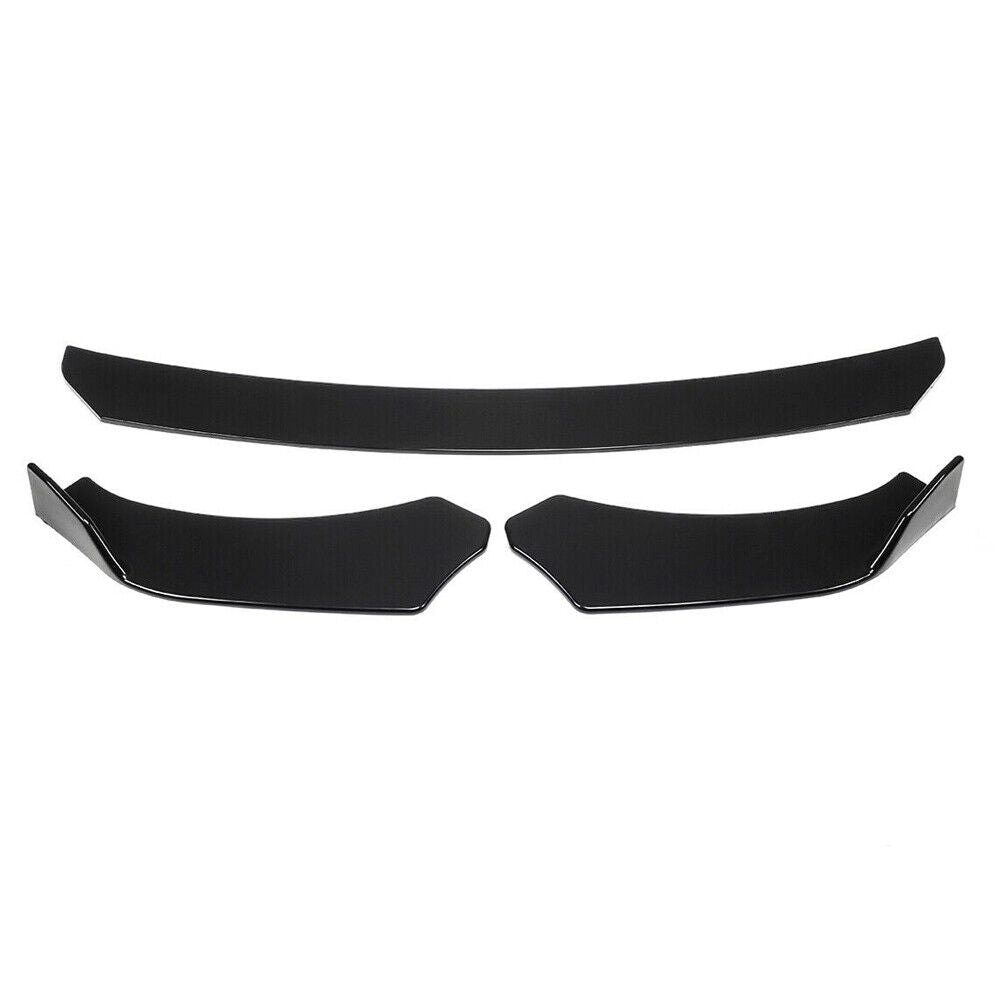 Universal JDM 3-pcs Front Bumper Splitter Car Front Lip Chin Bumper Body Kit Front Bumper Lip Splitter Drift AUTO Racing JDM Splitter Bumper Spoiler