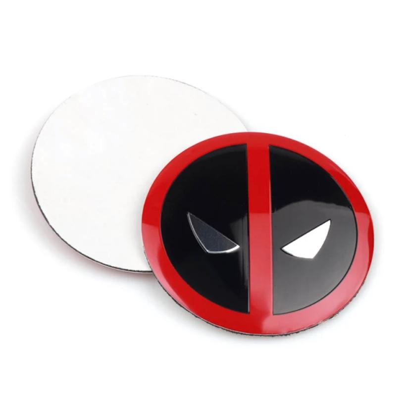 4pcs Deadpool Logo Wheel Center Hub Cap Badge Emblem Sticker Decal Universal for All CAR