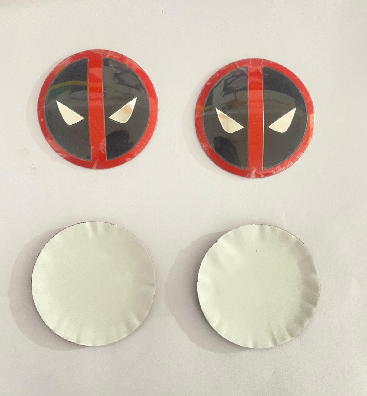 4pcs Deadpool Logo Wheel Center Hub Cap Badge Emblem Sticker Decal Universal for All CAR