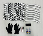 DEFAULTER Tyre Sticker for 4 Tire Tyres Customized Permanent Rubber Tire Tyres Sticker Auto Accessories (2 Glue+2 Gloves Included)