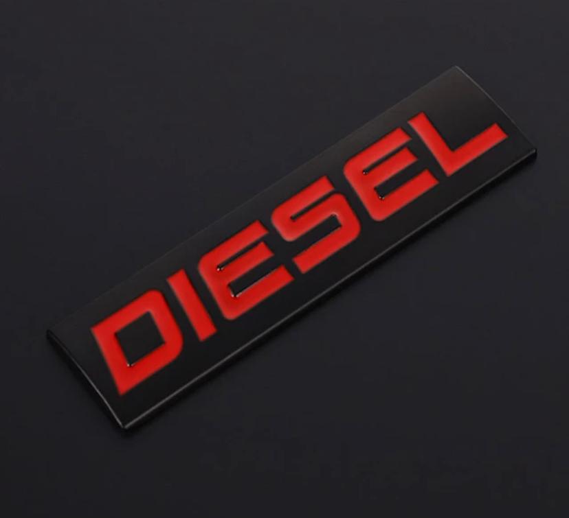 1PC Diesel Sticker Sign Logo 7.7 x 2cm Car Bike Metal Diesel Sign Car Emblem Premium Auto Racing Sport Sticker 3D Badge.