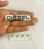 Chrome-Black (1 Piece) Diesel Sticker. 7.7 x 2cm Car Bike Metal Diesel Sign Logo Car Emblem Premium 3D Badge Auto Racing Sport Sticker.