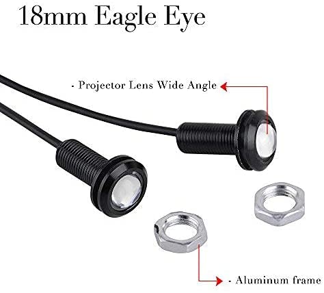 Red Eagle Eye Light 18mm Eagle Eye LED Lights 9W DRL Daytime Running Lights Backup Reversing Parking Signal Automobiles Lamps for Motorbike LED Universal Eagle Light