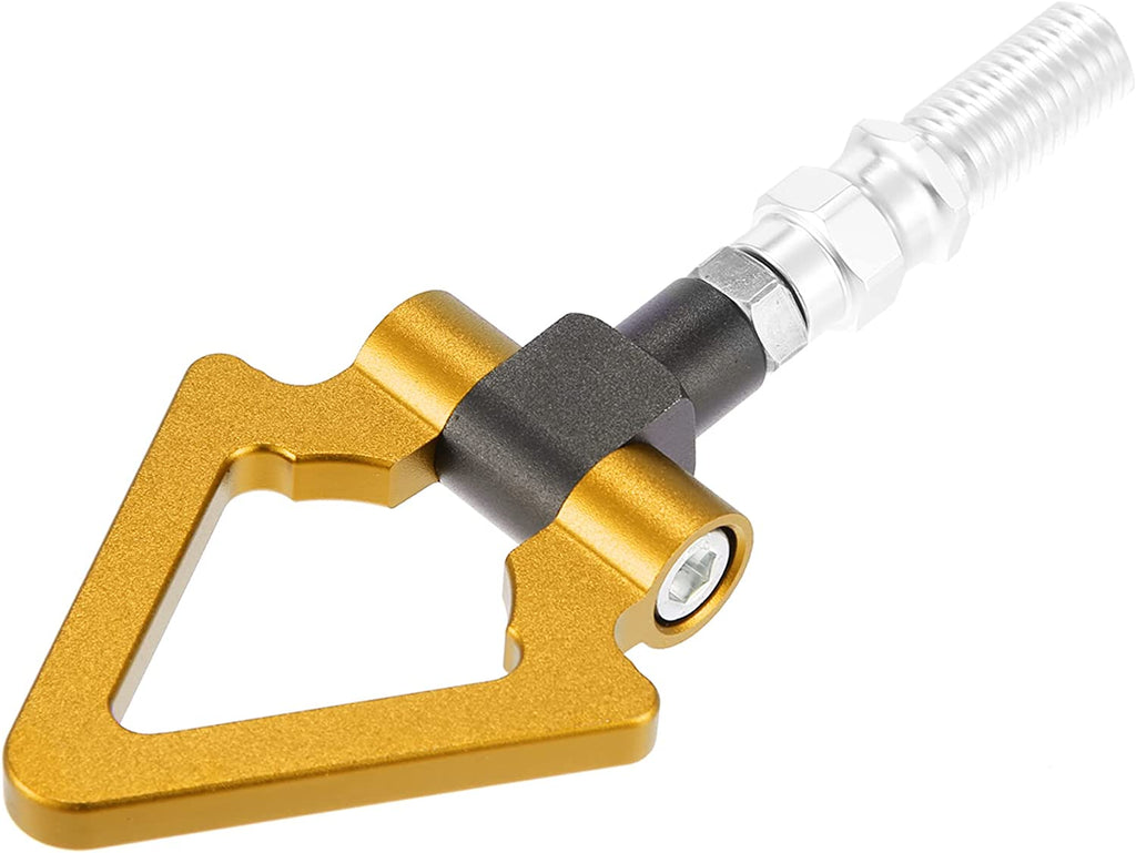 1PC, YELLOW METAL TRIANGLE HOOK Auto Car Track Racing Front Rear Bumper Screw on Tow Hook Trailer Ring for BMW 3 5 7 Series Z3 Z4 for Mini Cooper Triangle
