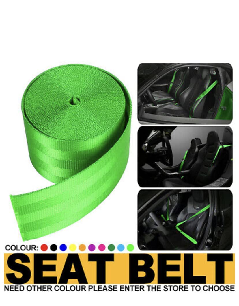Neon 3.6m 1PC, Car Seat Belt (Webbing Pad) Interior Accessory JDM DRIFTING SPORTS Universal For Car 3.6 Seat Belt Webbing pad