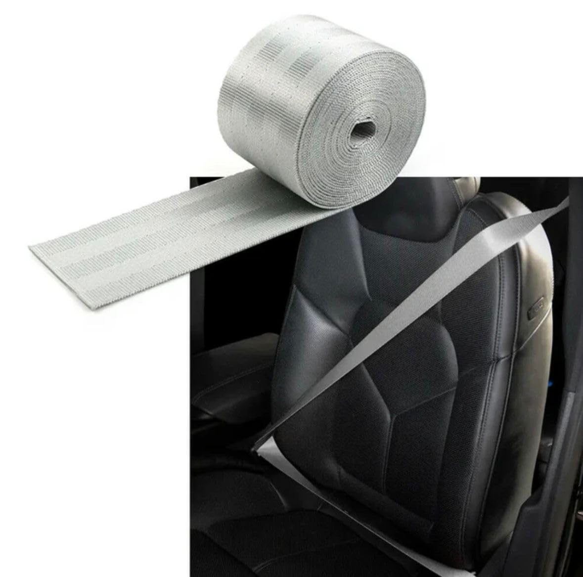 GREY 3.6m 1PC, Car Seat Belt (Webbing Pad) Interior Accessory JDM DRIFTING SPORTS Universal For Car 3.6 Seat Belt Webbing pad