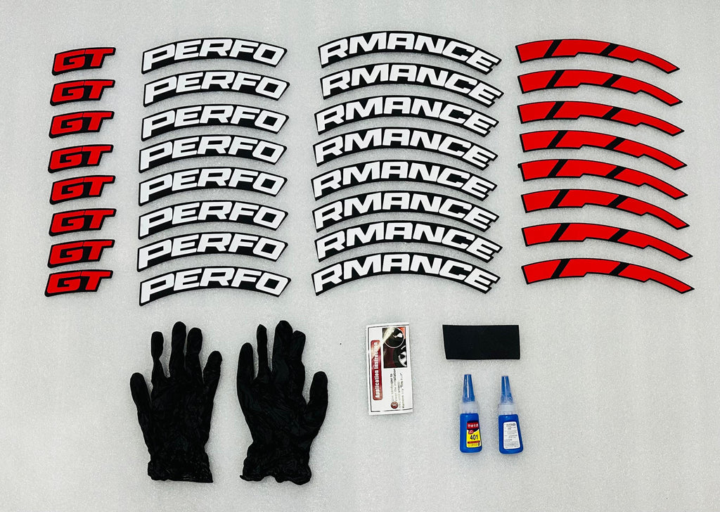GT PERFORMANCE Tyre Sticker for 4 Tire Tyres Customized Permanent Rubber 4 Tire Tyress Stickerr Attractive Sticker Auto Accessories (2 Glue +2 Gloves Included)