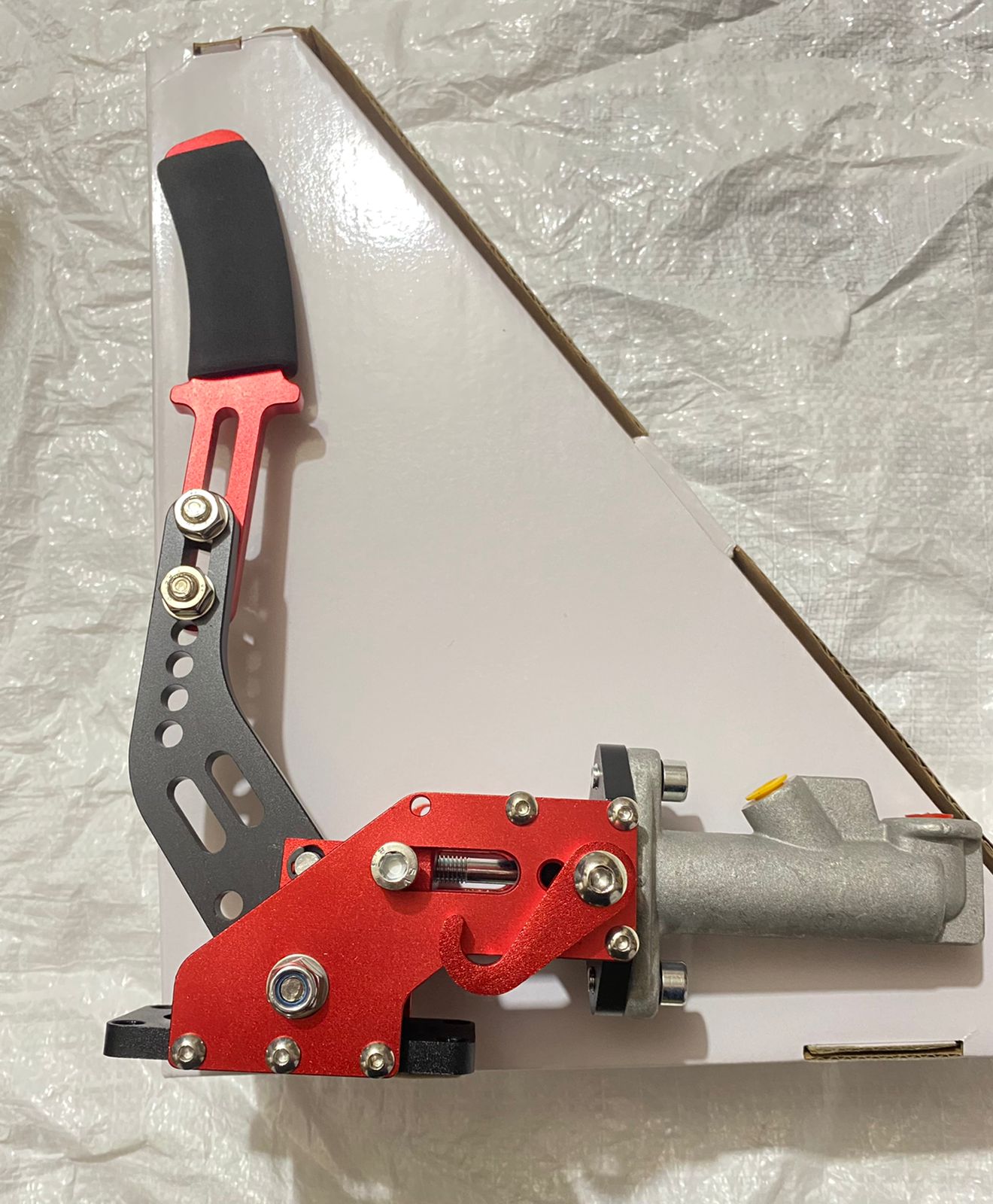 Red Hydraulic Hand Brake Lever Racing E-Brake Drift Sports Modified Handbrake Refitted Competitive Lever Gear Hand Brake Aluminum Alloy Hydraulic Adjustable Car Handbrake