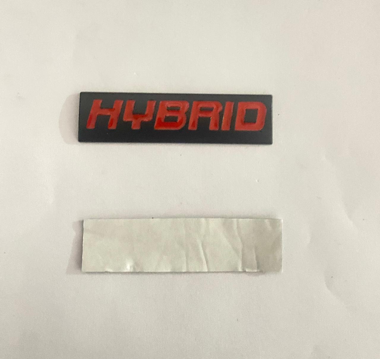 Black RED Hybrid Logo. Car Bike Metal Hybrid 7.7 x 2 cm Hybrid Sign Logo Auto Racing Sport Sticker Car Emblem Premium 3D Badge Grand Tourer Decal Hybrid 3D Sticker