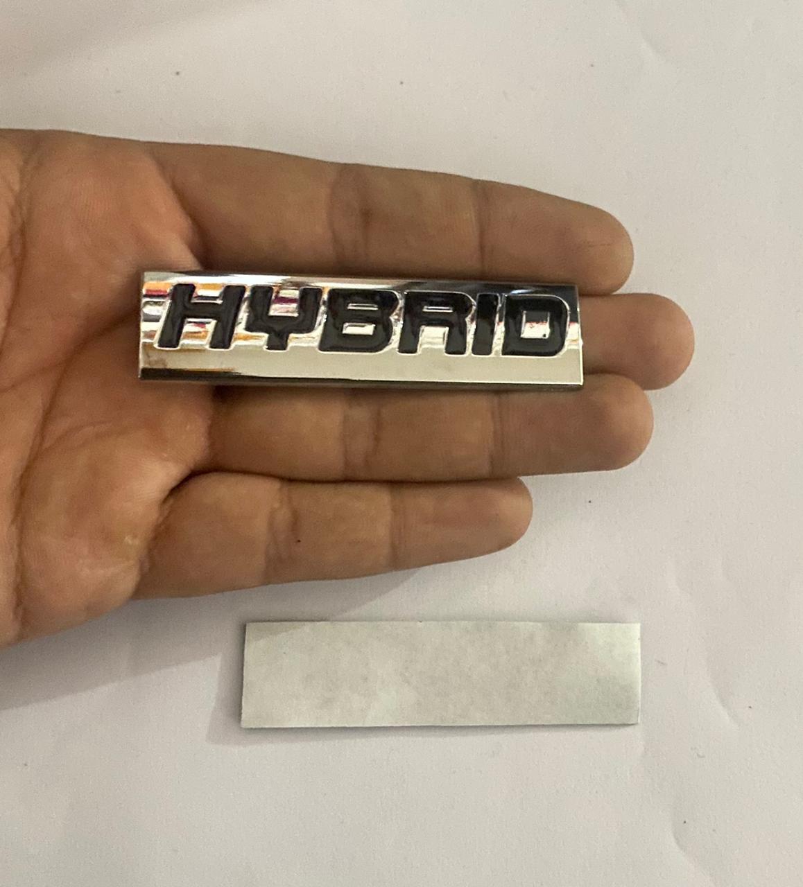 Chrome Black Hybrid Logo. Car Bike Metal Hybrid 7.7 x 2 cm Hybrid Sign Logo Auto Racing Sport Sticker Car Emblem Premium 3D Badge Grand Tourer Decal Hybrid 3D Sticker