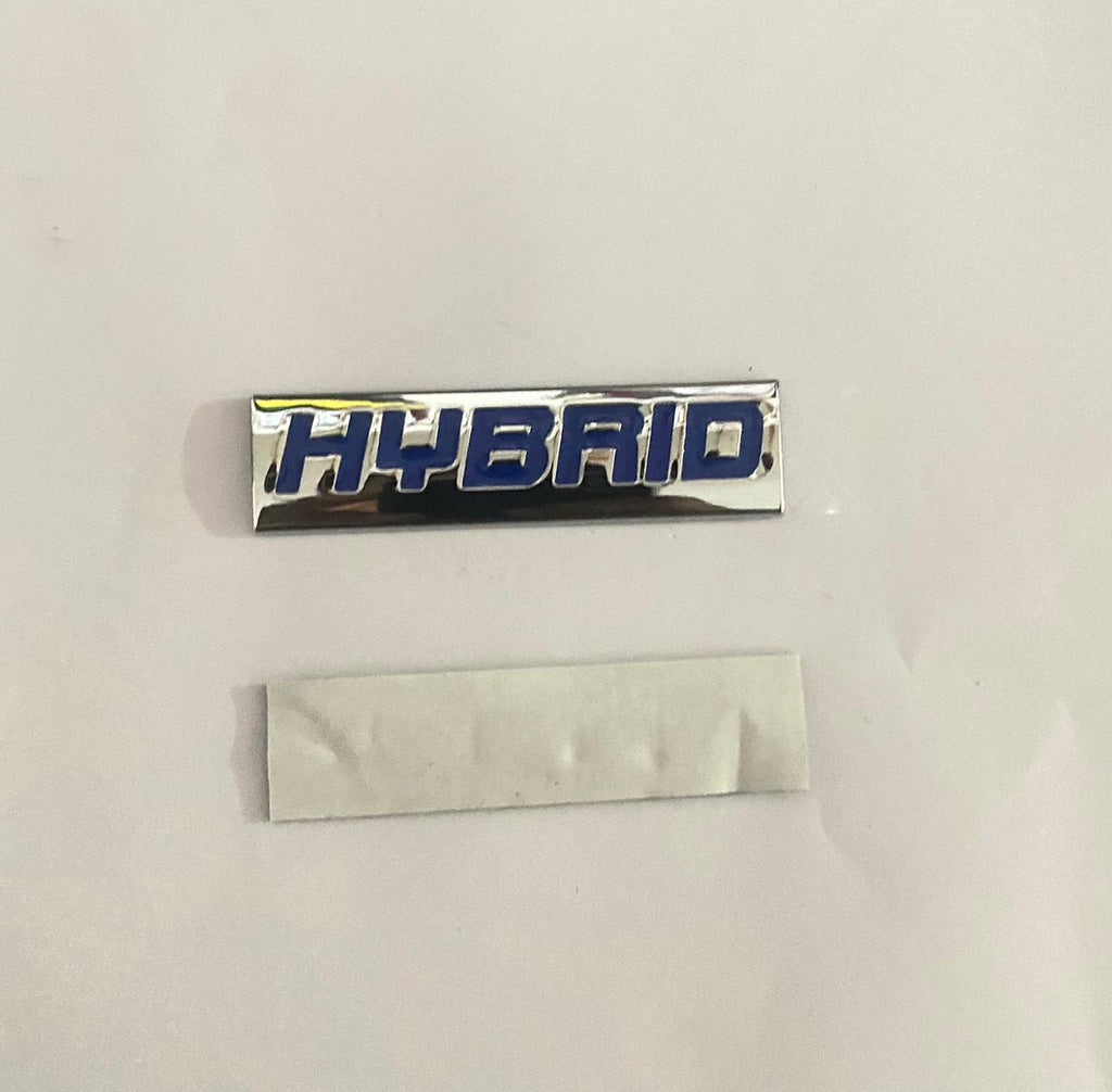 Chrome BLUE Hybrid Logo. Car Bike Metal Hybrid 7.7 x 2 cm Hybrid Sign Logo Auto Racing Sport Sticker Car Emblem Premium 3D Badge Grand Tourer Decal Hybrid 3D Sticker