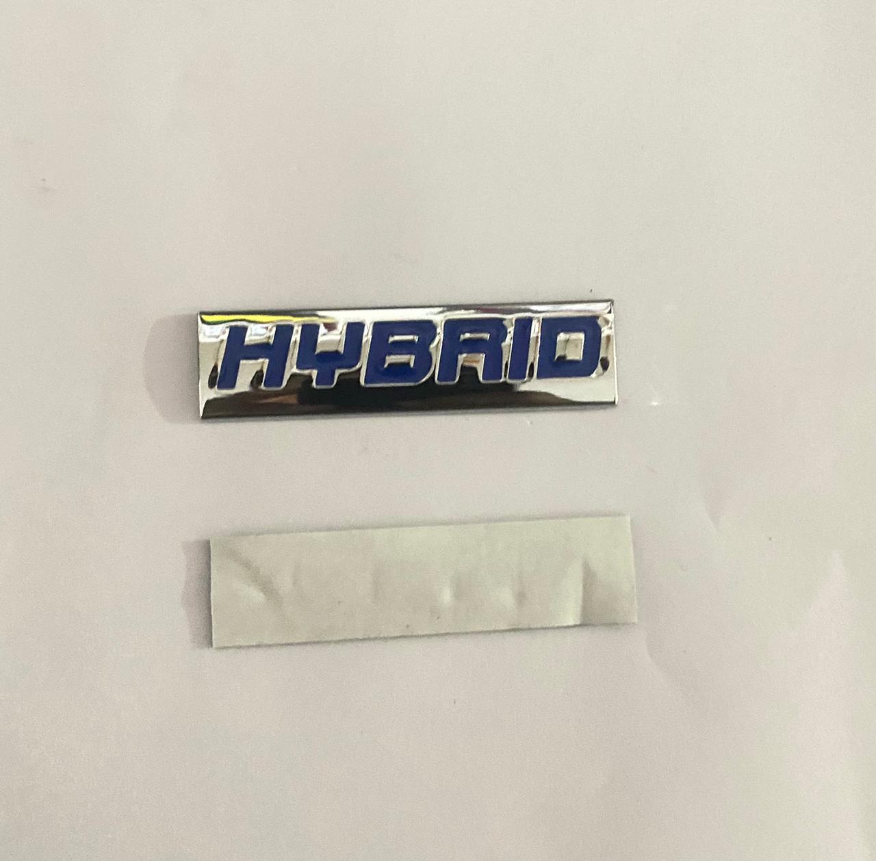 Chrome BLUE Hybrid Logo. Car Bike Metal Hybrid 7.7 x 2 cm Hybrid Sign Logo Auto Racing Sport Sticker Car Emblem Premium 3D Badge Grand Tourer Decal Hybrid 3D Sticker