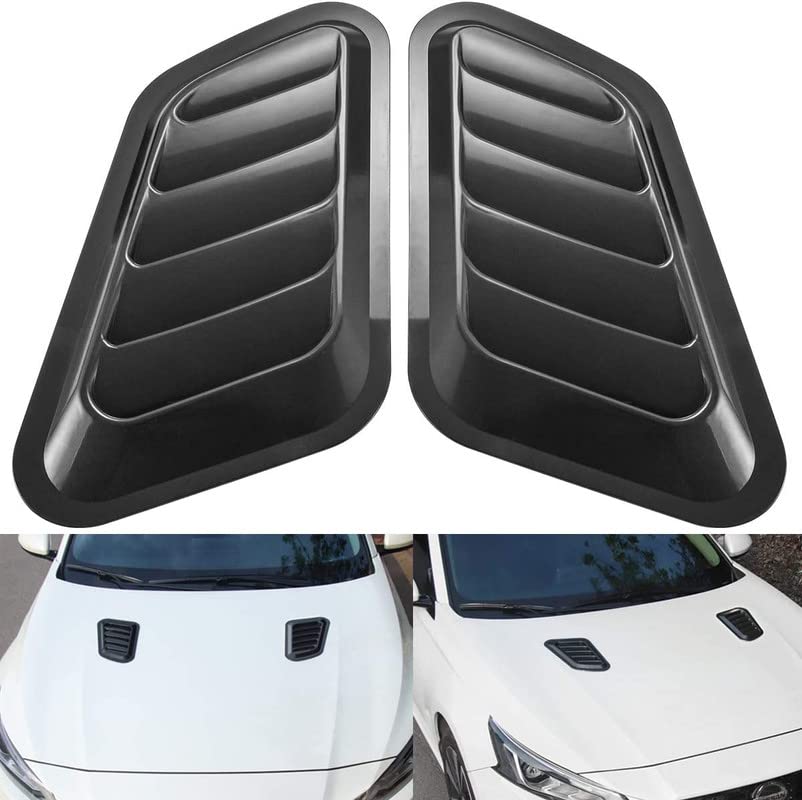 Black Bonnet Hood Scoop Decorative Air Flow Intake Vent Cover Universal Car Decorative Vent Cover Stickers For Decoration Auto Accessories