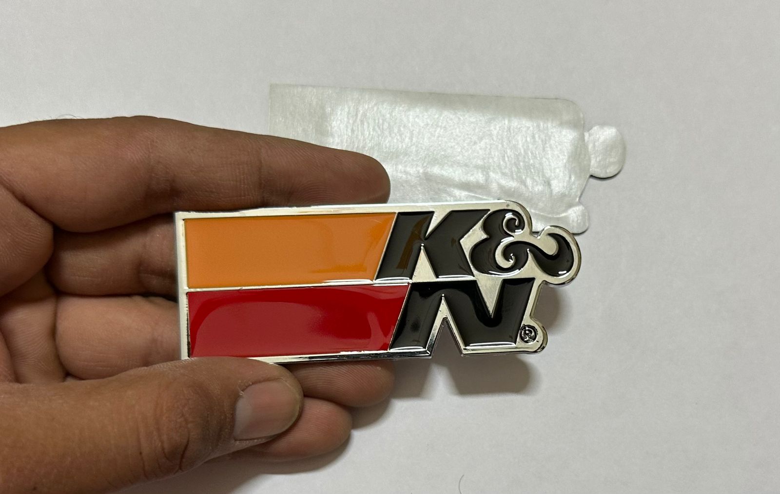 3D K N 1PC Sticker Metal Logo (9 x 3.5 cm) Car K N Logo Car Emblem 3D Badge Auto Racing Sport Sticker Decal.