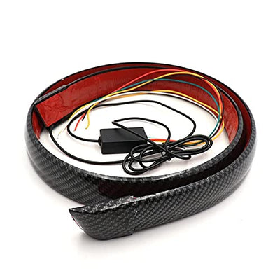Universal Item Led Trunk Lip Spoiler Black-Carbon Fiber LED Exterior Rear Tail Wing Spoiler Brake Light Strip Splitter FIT for All CAR