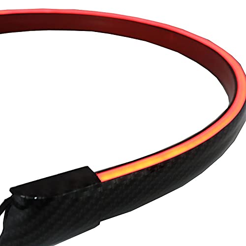 Universal Item Led Trunk Lip Spoiler Black-Carbon Fiber LED Exterior Rear Tail Wing Spoiler Brake Light Strip Splitter FIT for All CAR