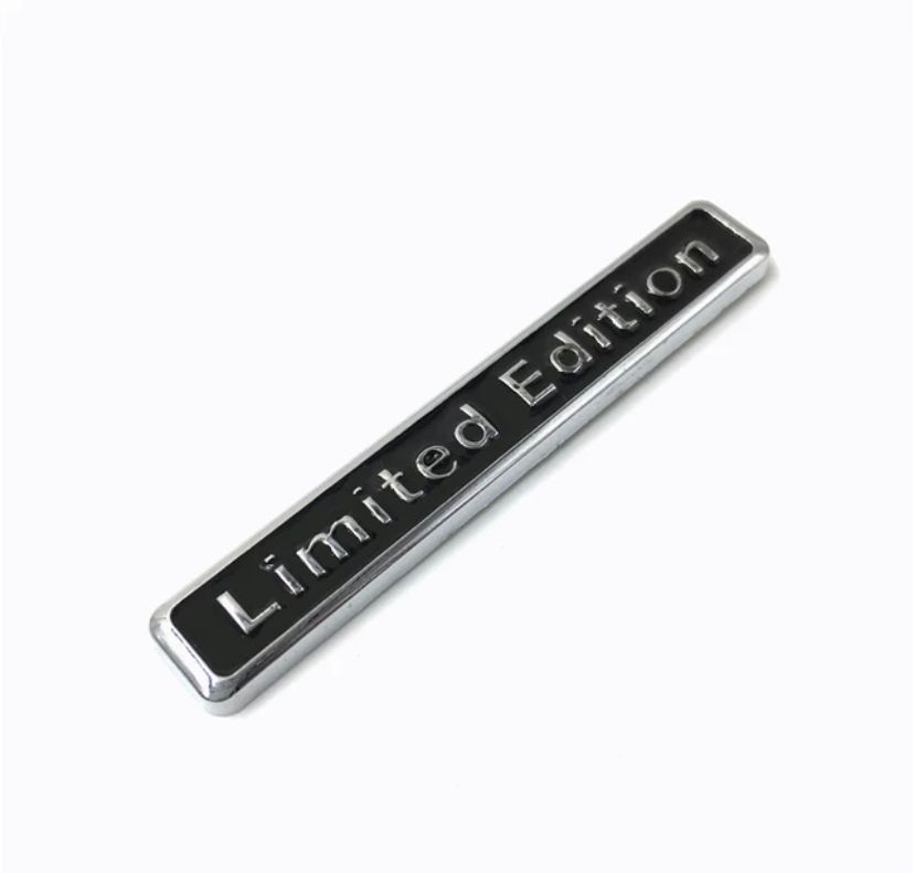 (Limited Edition Chrome Black) 6.4 x 1cm Logo Car Bike Metal Logo Car Emblem 3D Badge Auto Racing Sport Sticker Grand Tourer Decal