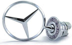 Silver-Blue Mercedes Star Emblem Benz Zinc Alloy Front Hood Ornament Badge Logo Vehicle Tool Kit