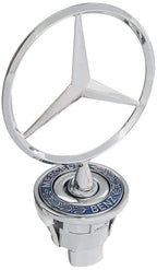 Silver-Blue Mercedes Star Emblem Benz Zinc Alloy Front Hood Ornament Badge Logo Vehicle Tool Kit