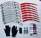 4 Tire Tyre Stickers for 4 Tire Tyres Customized Permanent Rubber Tire Tyres Sticker Auto Accessories (2 Glue + 2 Gloves Included) (Michelin TYRE Sticker)