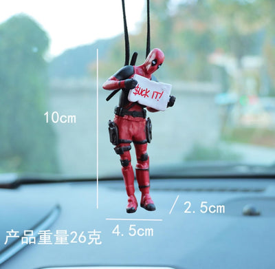 Model 1 Rearview Mirror Hanging Deadpool Action Figure PVC Model Car Swinging Ornament Action Figure for Car Interior Auto Accessories