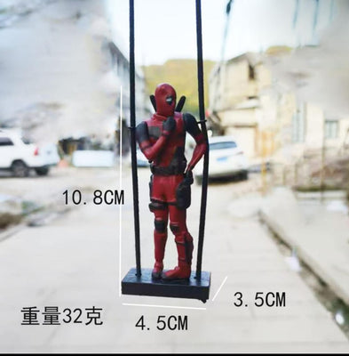 Model 2 Rearview Mirror Hanging Deadpool Action Figure PVC Model Car Swinging Ornament Action Figure for Car Interior Universal Auto Accessories