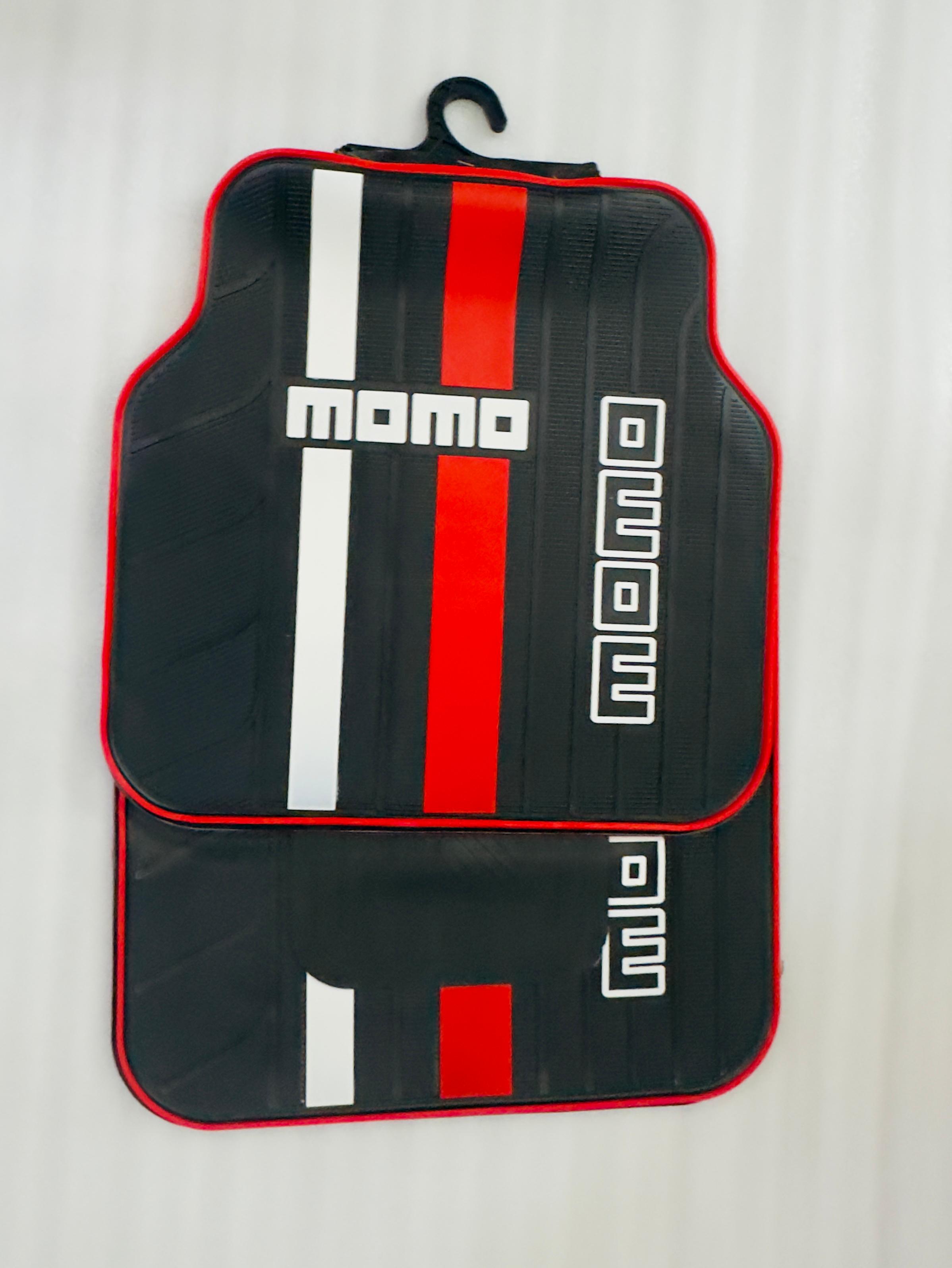 Car Floor mat Premium Racing Red Momo JDM Mat Washable Car mat Water Proof car mat Rubber Anit Slip Racing Sport Mats Universal Matt Set of 5PC/1 Set