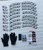 M-Performance Tyre Sticker for 4 Tire Tyres Customized Permanent Rubber Tire Tyres Sticker Decorative Stiicker (2 Glue+2 Gloves Included
