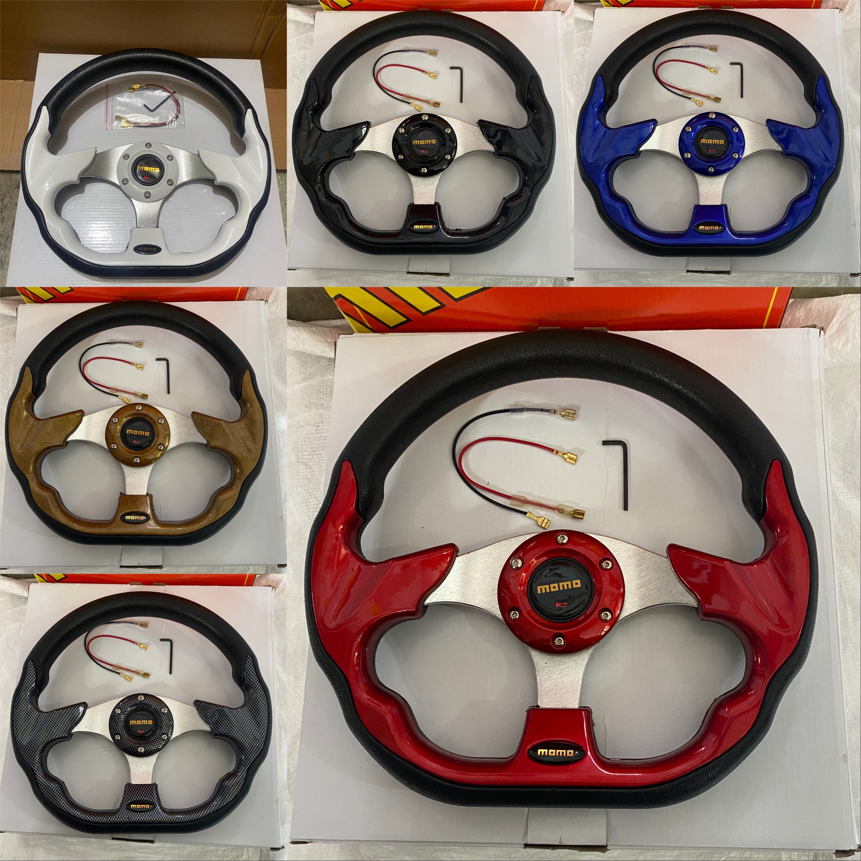 MOMO DSHAPE 12INCH Universal Steering Wheel for Sports Car Look Rally Race Off Road with HUB Free
