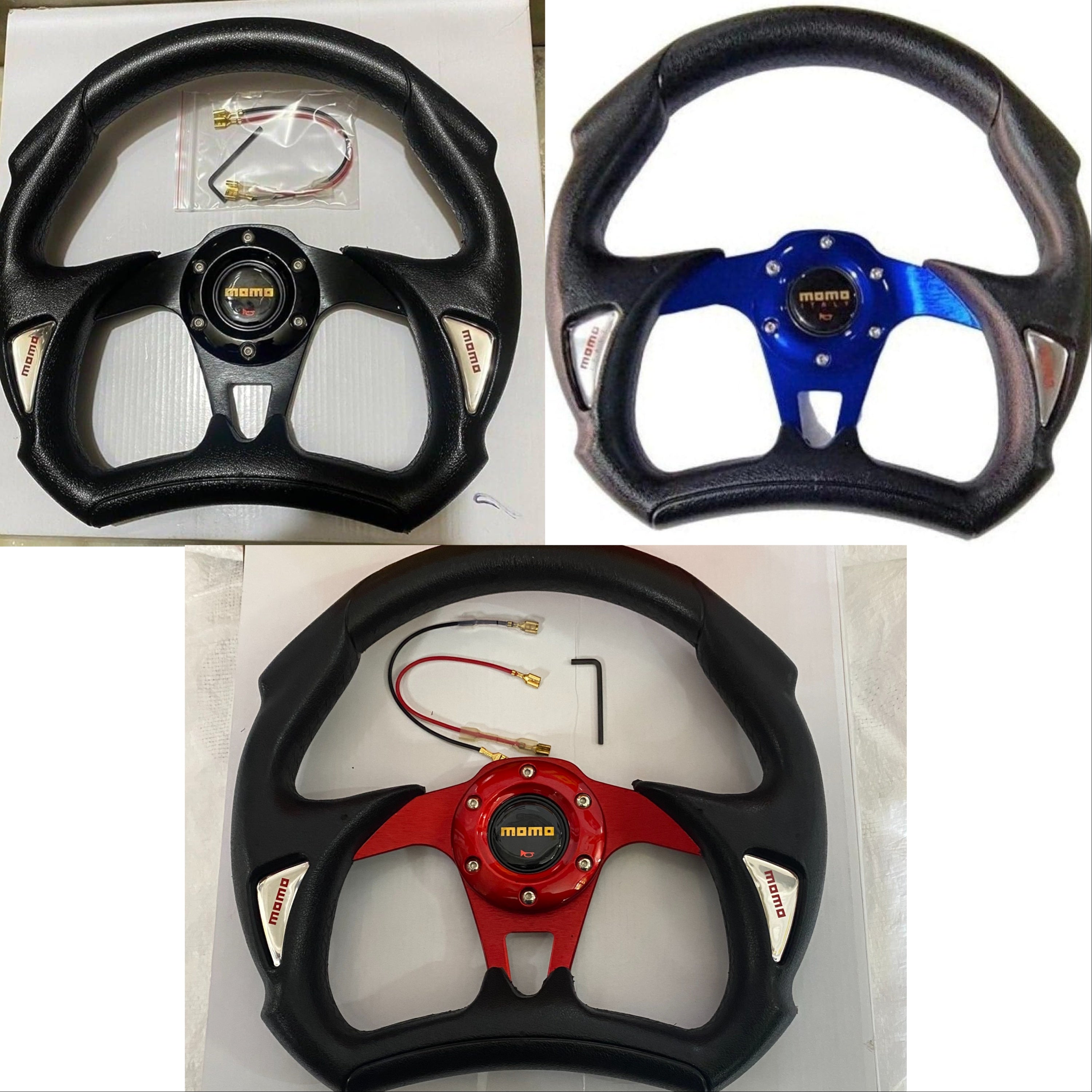 MOMO FULL D SHAPE STEERING Look Rally Race Off Road with HUB Free 12INCH Universal Steering Wheel for Sports Car