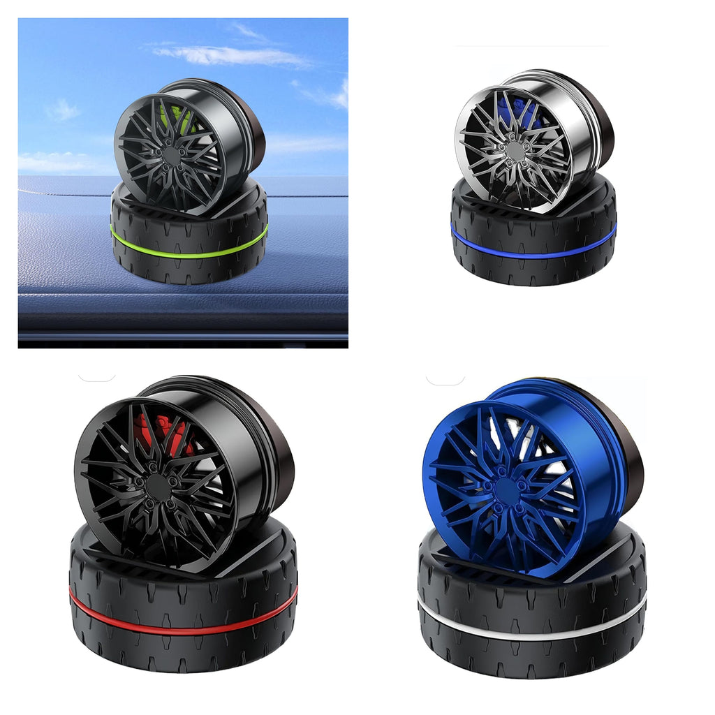 Alloy Solar Automatic Revolving Wheel AC Vent Perfume Car Air Freshener Perfume With Organic Fragrance Environment Friendly
