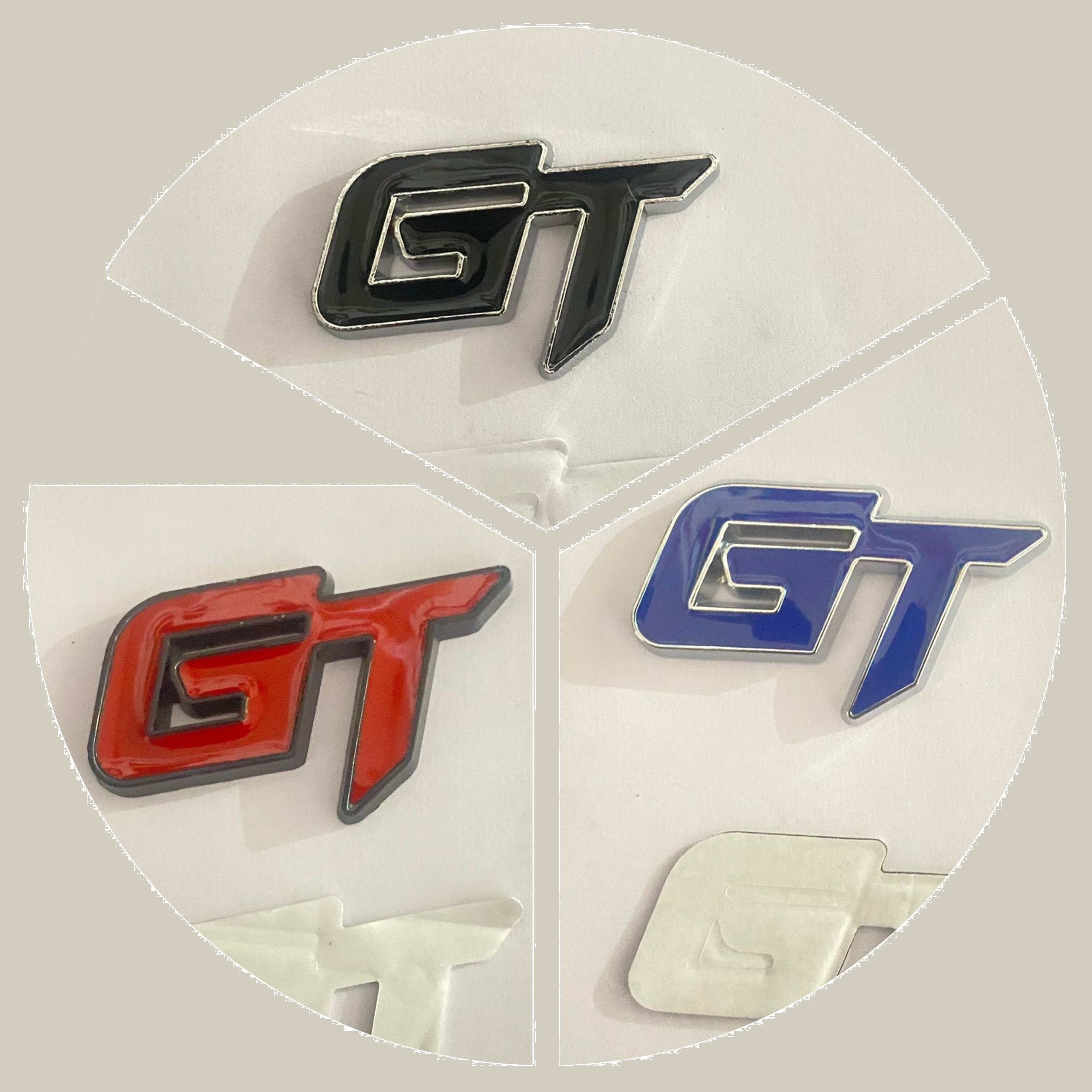 Chrome-GT Small 3D Metal Logo (6.5cmx3.8cm) Car Bike Laptop GT Sticker Car Emblem 3D Badge Decorative Sticker Auto Racing Sport Logo Grand Tourer Decal.