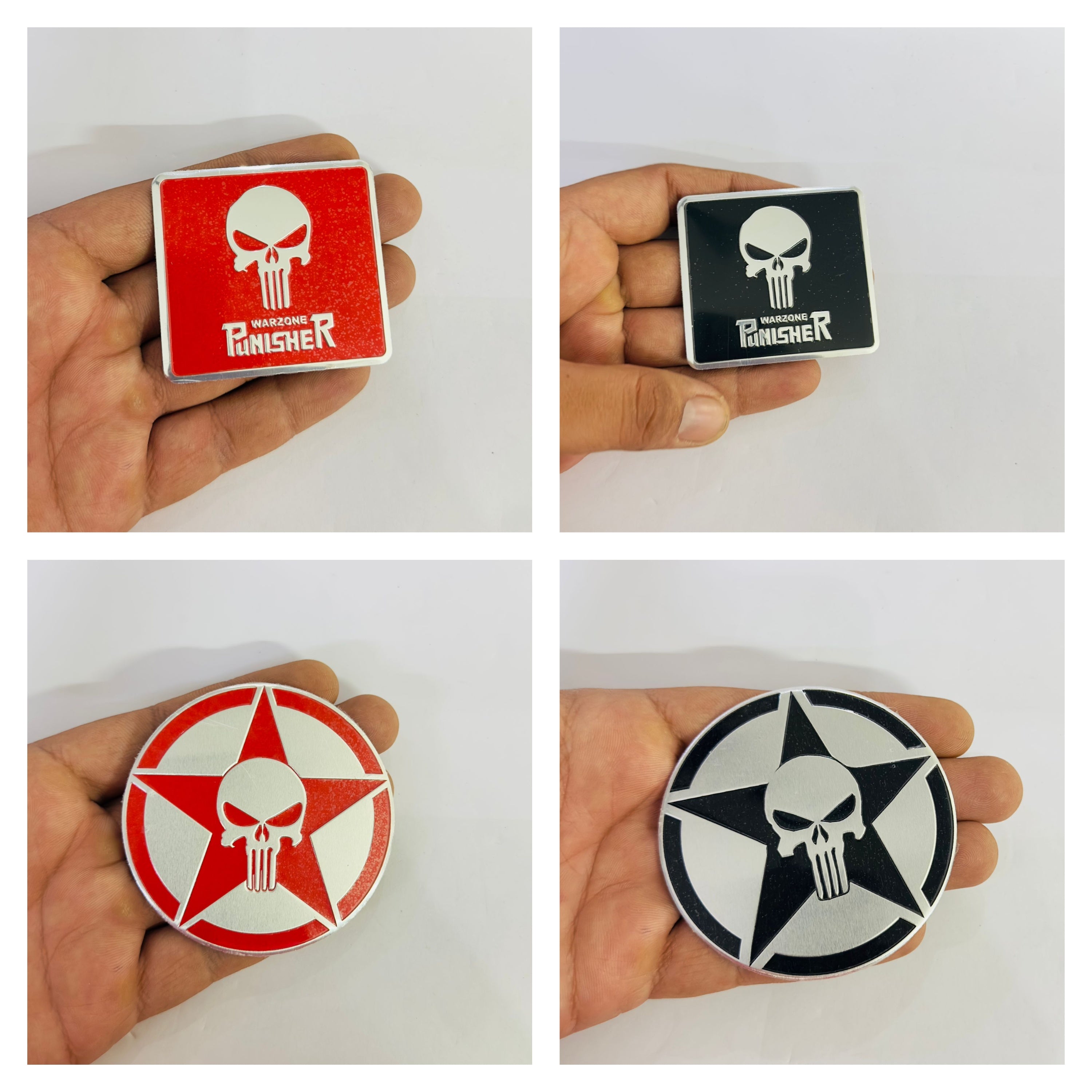 Skull Punisher Sticker 5.6cmx6cm Car Metal Logo 3D Emblem Auto Racing Sport Sticker Decal Decorative Sticker