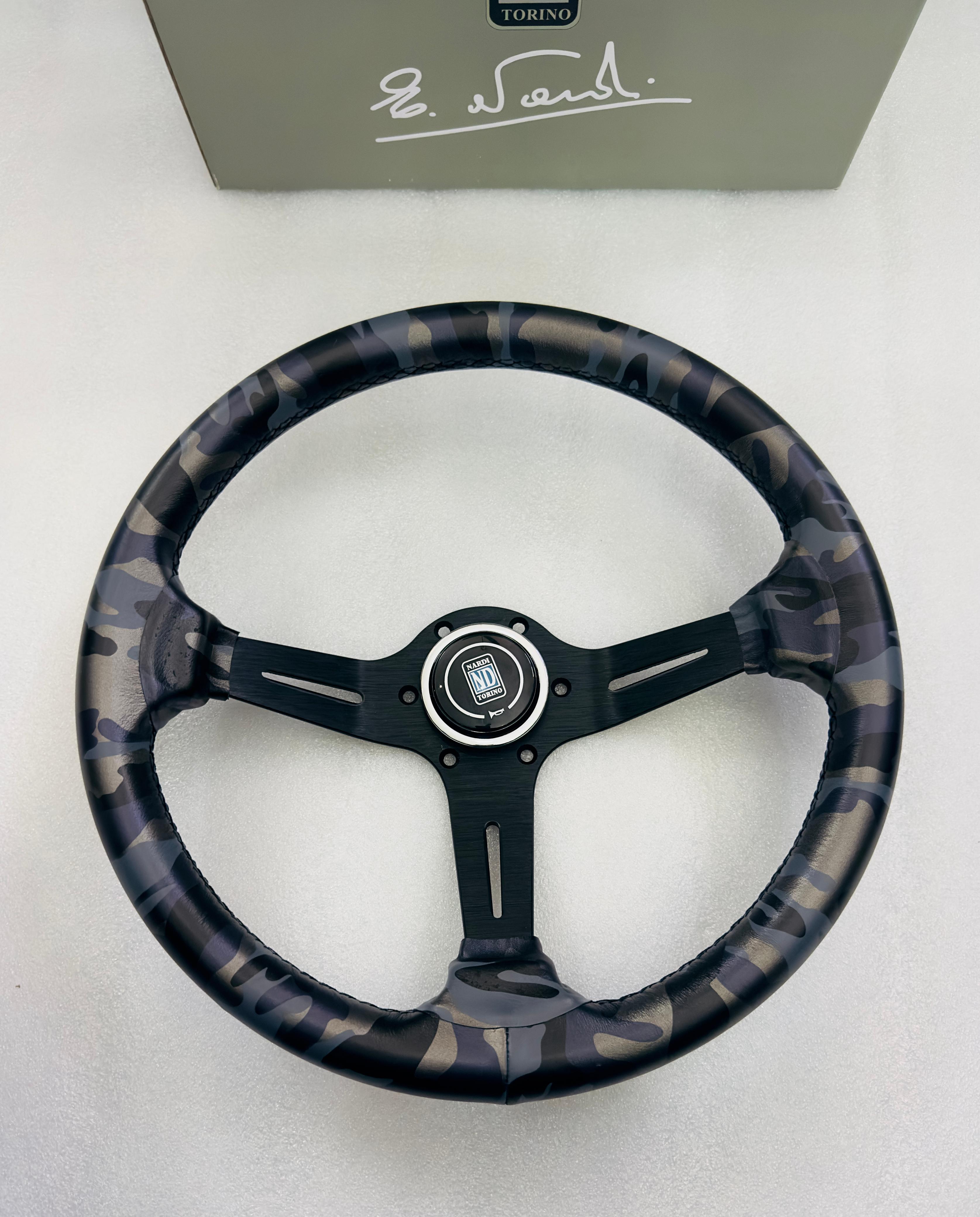 NARDI LEATHER STEERING DEEP STYLE Universal Steering Wheel for Sports Car Look Rally Race Off Road WID BOOS KIT HUB Free JDM Steering For All Car