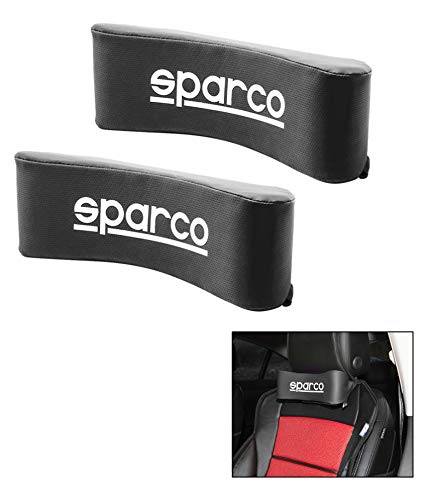 Black 2PC SPARCO NECKREST Sparco Universal Headrest Neck Pillow Adjustable Pillow Cervical Pillow