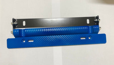 Blue Number Plate License Frame Holder Carbon Fiber Car License Plate Frame Holder Racing Style Angle Adjustable Relocate Bracket