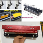 Red Number Plate License Frame Holder Carbon Fiber Car License Plate Frame Holder Racing Style Angle Adjustable Relocate Bracket