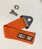 RALLIART CAR Truck Tow Belt Strap ORANGE Universal Front Rear Tow Strap Tow Hook Towing Belt (Nylon, 1000 kg Pull Capacity 1 Piece