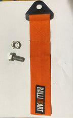 RALLIART CAR Truck Tow Belt Strap ORANGE Universal Front Rear Tow Strap Tow Hook Towing Belt (Nylon, 1000 kg Pull Capacity 1 Piece
