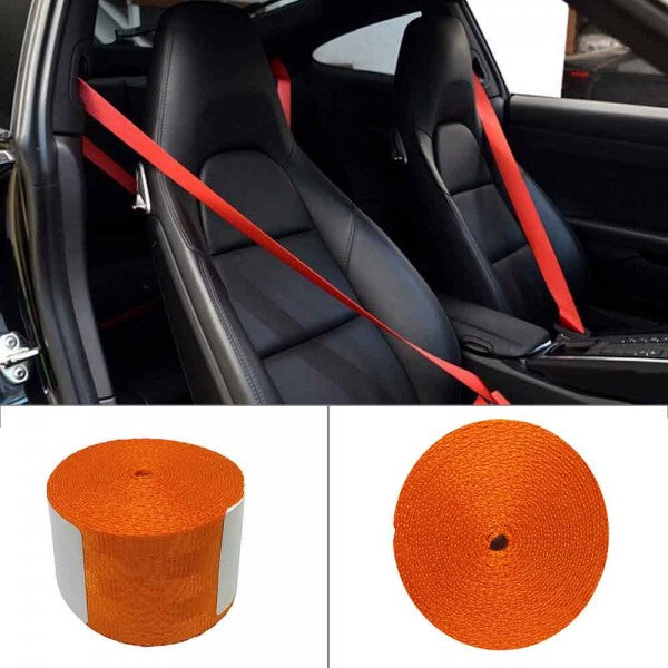 Orange 3.6m 1PC, Car Seat Belt (Webbing Pad) Interior Accessory JDM DRIFTING SPORTS Universal For Car 3.6 Seat Belt, Auto Accessories.