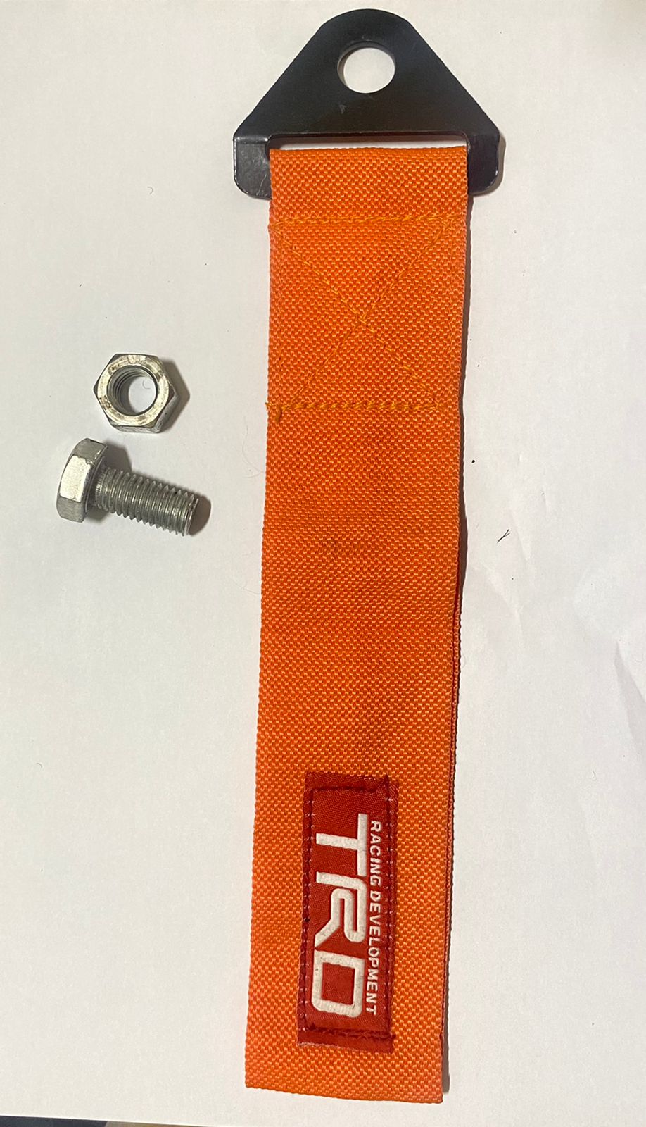 ORANGE TRD Racing Tow Belt &amp; Strap || TRD Racing Premium Universal Front &amp; Rear Tow Strap/Tow Hook Towing Belt (Nylon, 1000 kg Pull Capacity)