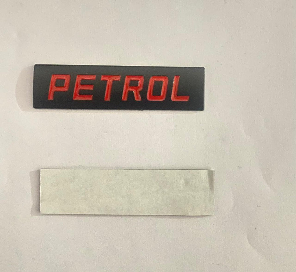 (Black RED) Petrol Sign Sticker (7.7 x 2 cm) Car Bike Metal Petrol Sign Logo Car Emblem Premium 3D Badge Auto Racing Sport Sticker Grand Tourer Decal (Petrol 3D Sticker)