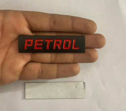 (Black RED) Petrol Sign Sticker (7.7 x 2 cm) Car Bike Metal Petrol Sign Logo Car Emblem Premium 3D Badge Auto Racing Sport Sticker Grand Tourer Decal (Petrol 3D Sticker)