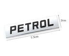 Petrol Sticker- (Chrome Black) - (7.7 x 2 cm) Car Bike Metal Car Emblem Premium Petrol Sign Logo Auto Racing Sport Sticker 3D Badge Grand Tourer Decal.
