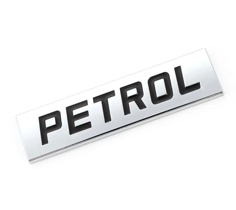 Petrol Sign Sticker (7.7 x 2 cm) Car Bike Metal Petrol Sign Logo Car Emblem Premium 3D Badge Auto Racing Sport Sticker Grand Tourer Decal (Petrol 3D Sticker)