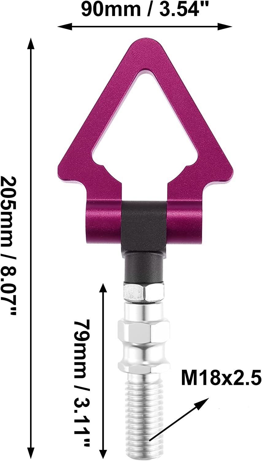 1PC, PURPLE METAL TRIANGLE HOOK Auto Car Track Racing Front Rear Bumper Screw on Tow Hook Trailer Ring for BMW 3 5 7 Series Z3 Z4 for Mini Cooper Triangle